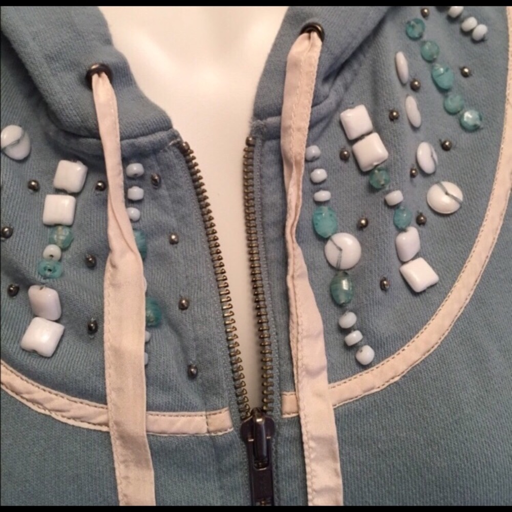SALE
 Anthropologie Sat Sun Embellished Hoodie A115 - Picture 2 of 6